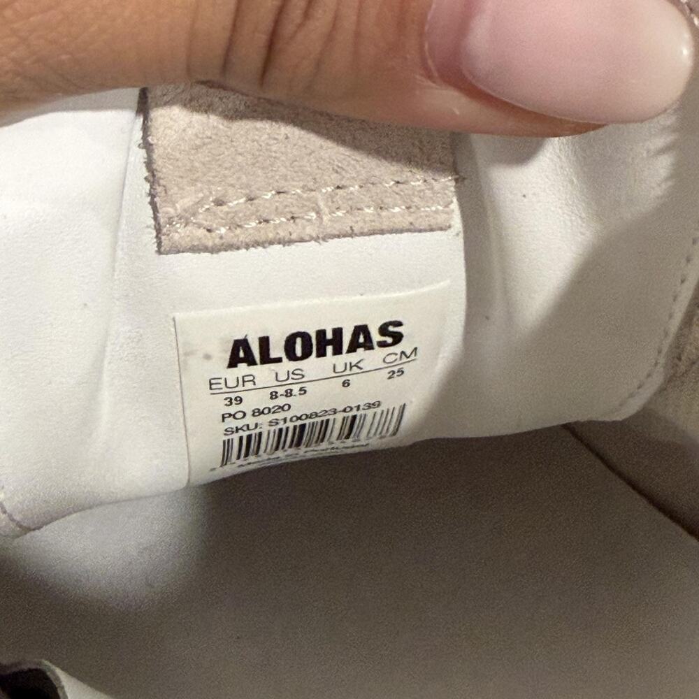 Alohas Sneakers 8-8.5 Tb.490 Crochet Cream Suede Lace Feminine Cottagecore Cute - Picture 16 of 16